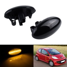 2x LED Seitenblinker Blinkleuchte Schwarz für  Peugeot 107 108 206 Citroen C1 C2