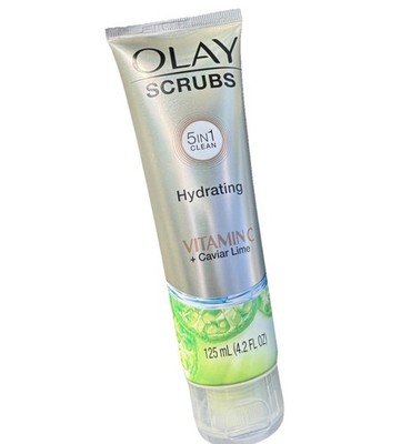OLAY Scrub 5-in-1 Daily Exfoliator Vitamin C Caviar Lime Hydrating Gentle Skin 