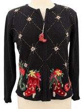 Vintage Heirloom Collectibles Christmas Cardigan Petites Medium Grandmacore