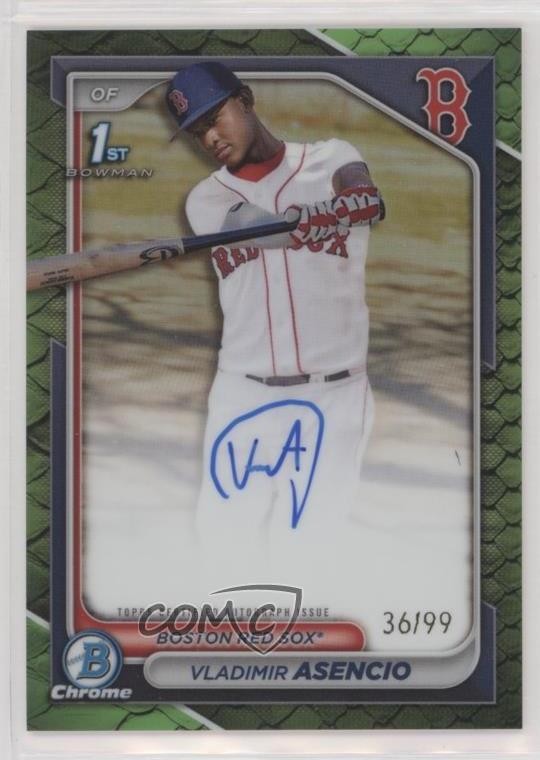 2024 Bowman Chrome Green Reptilian Refractor 36/99 Vladimir Asencio #CPA-VA Auto