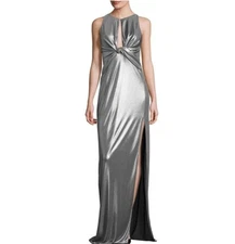 Halston Hertage  Metalic Cutout Gown Size S
