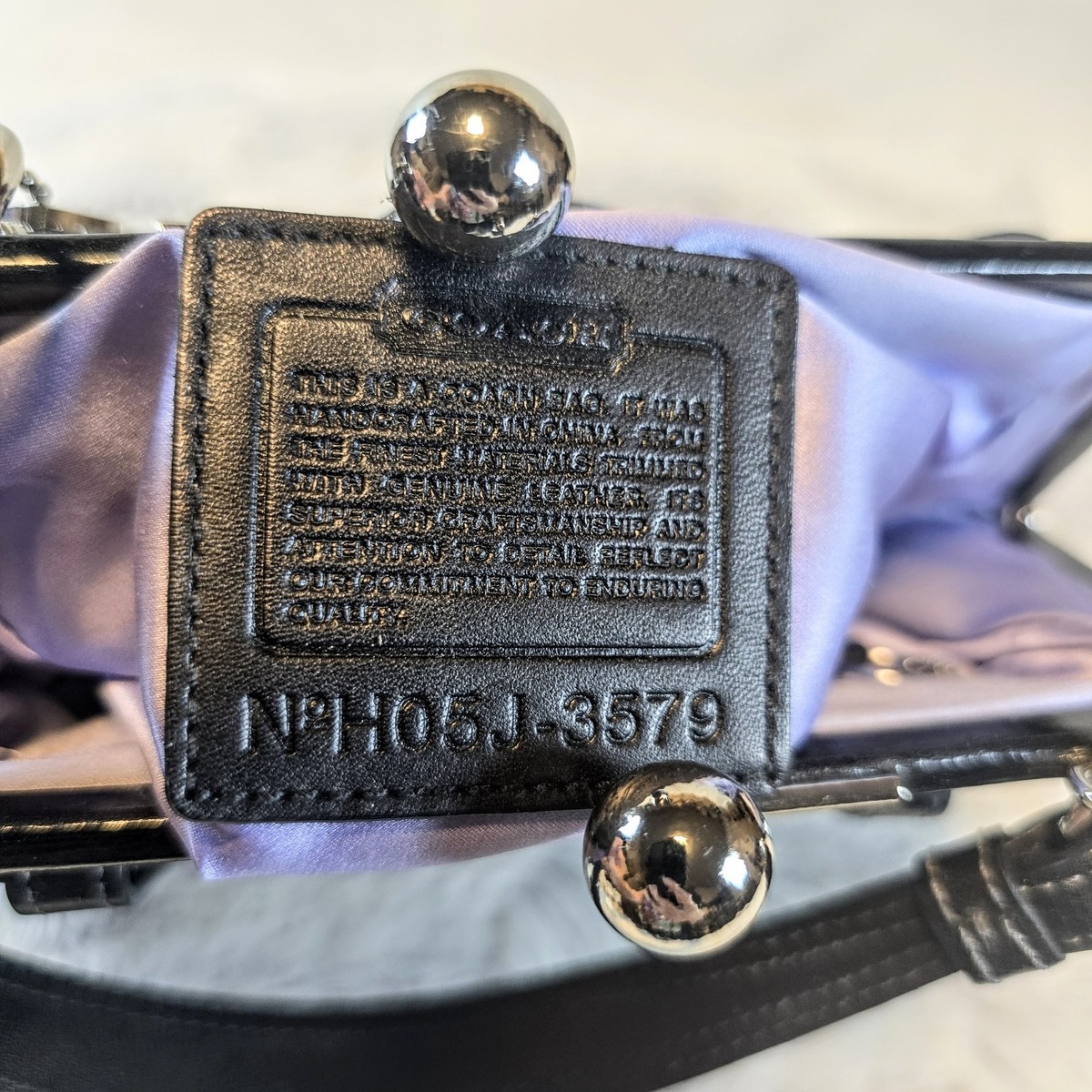 VTG Y2K COACH 3579 Madison Swarovski Crystal Buckle Satin Framed