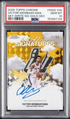 2025 TOPPS CHROME SKY WRITE SIGNATURES #SWS-VW VICTOR WEMBANYAMA 11/50 PSA 10