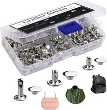 240 Sets Rivets for Leather, Leather Rivets 3 Sizes Leather Double Cap Rivets fo