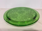 Vintage Jeanette & Co. Depression Glass Cake Plate, sunflower daisy pattern