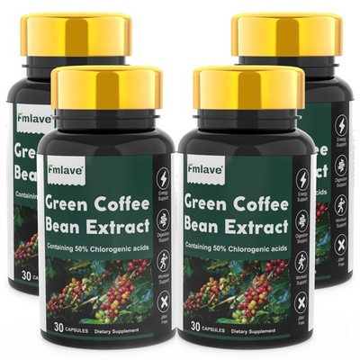 Pure Green Coffee Bean Extract Super Energizing with 50% Chlorogenic Acid 750mg