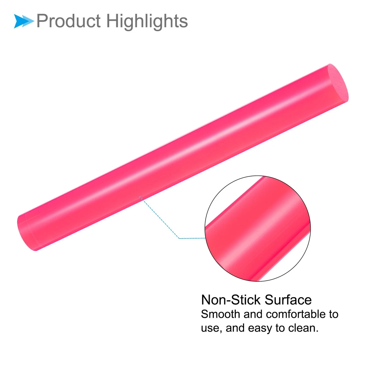 Acrylic Clay Roller 9 Inch x 1 Inch for Clay Foam Rose Red