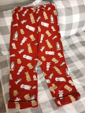 Women's PJ Salvage Dog Print Flannel Pajama Pants Medium