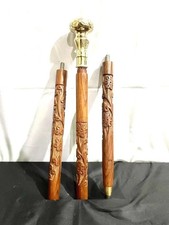 Handmade Rosewood Walking Stick Cane 36   Solid Brass Derby Handle Wooden Style