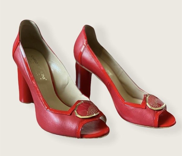 Women Carlo Pazolini Heels Red Leather 38.5