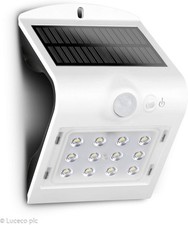 Image of Luceco Solar Guardian Pir Wall Light White Ip65 1.5W 220Lm 4000K