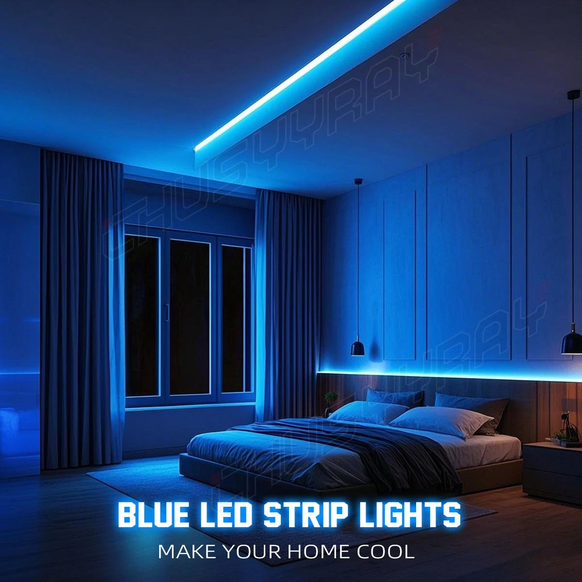16ft LED Rope Light In/Outdoor Cuttable Flexible Lights Strip Blue Bright Decor