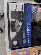 Brand New 4 Piece Saucepan Cookware Set with Glass Lid