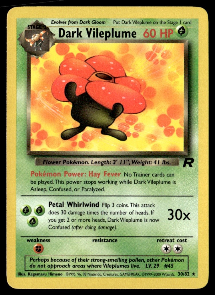 Dark Vileplume (30) Rare Unlimited Team Rocket 30/82 NM Pokémon TCG