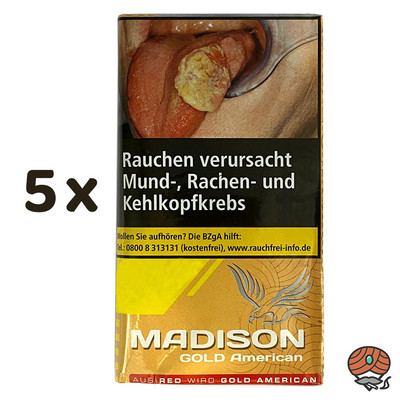 MADISON GOLD American (ehem. Red/Rot) 5x 30g Tabak / Drehtabak