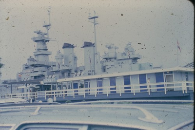 #ad 1960 Kodachrome 35mm Slide USS Alabama Battleship Mobile Park USA Memorial Sign $29.99