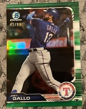2019 Bowman Chrome Prospects Green Refractor 93/99 Joey Gallo Texas Rangers