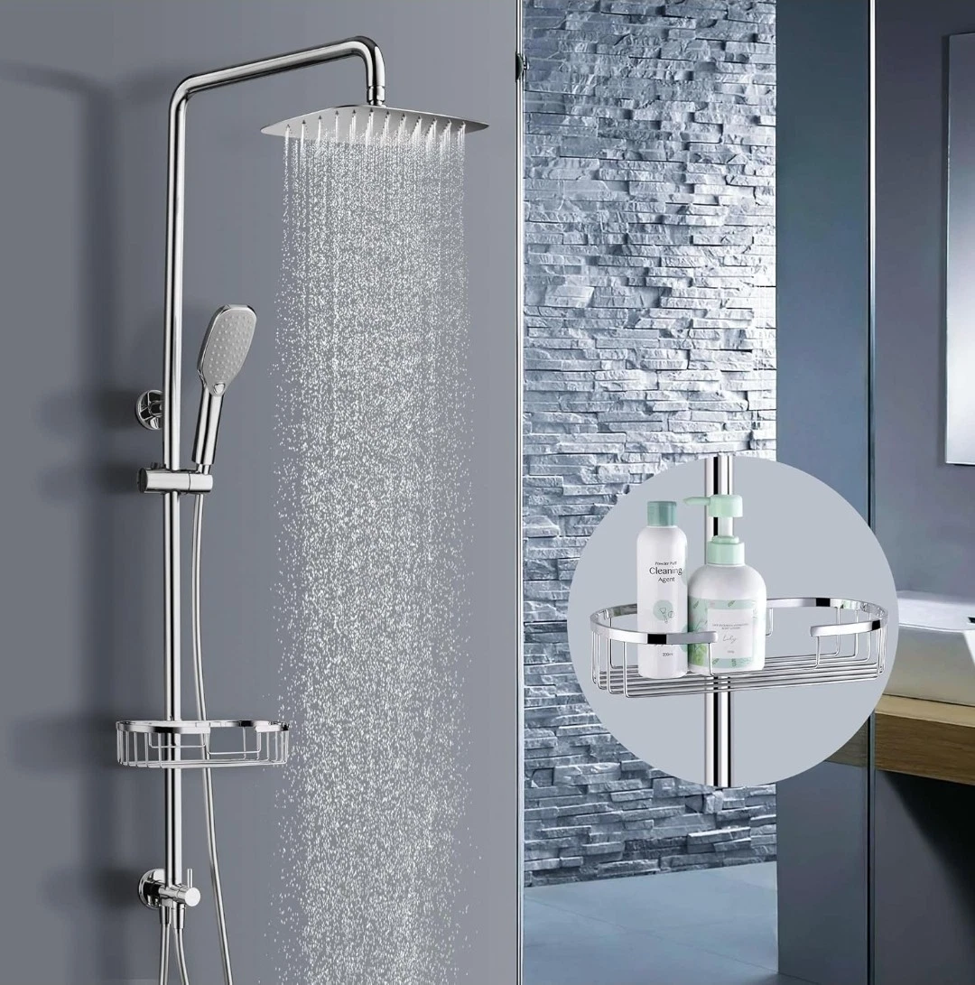 SonTiy Rainfall Shower Head and Hose Set XXL Square Overhead and Handhled Shower