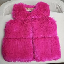 Girl white Faux fur vest size M