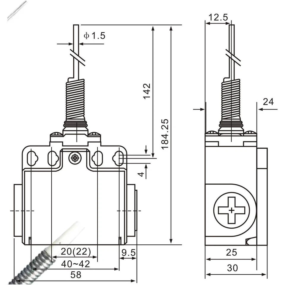 XCK-T161 Coiled Spring Contact Rod Actuator Limit Switch - Image 2 of 4