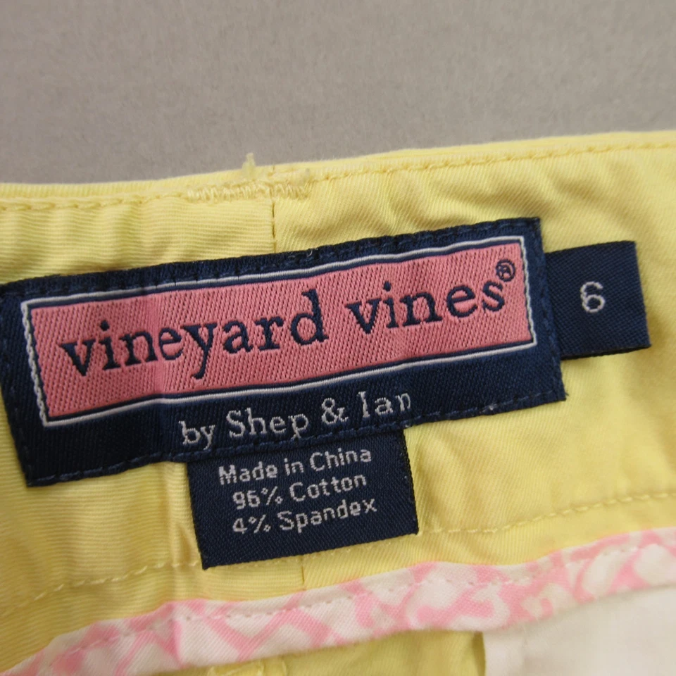 Vineyard Vines Shorts Womens 6 Lightweight Outdoors Yellow Chino Pockets - Image 3 of 4