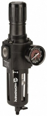 Norgren FRL Combination Unit: 3/4 NPT, Standard, 1 Pc Filter/Regulator w/ Gauge