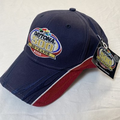 Daytona 500 Strap Hat Mens Blue Red 2008 50 Yr Anniversary Nascar Cap Collector