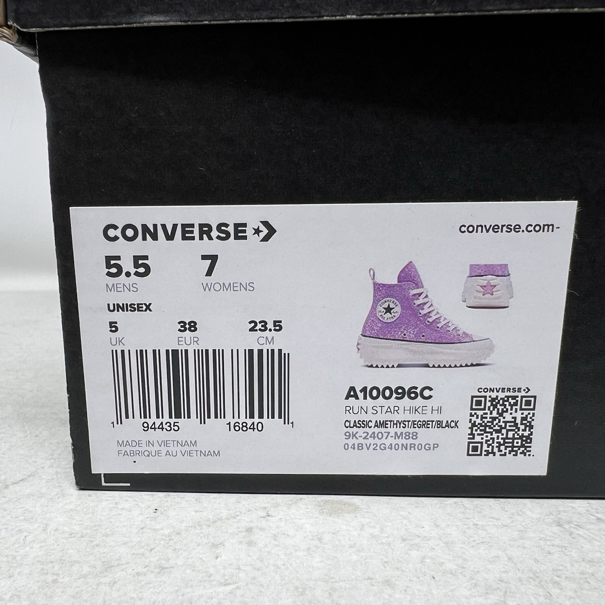 Converse Run Star Hike High Platform Glitter Purple Pink Women's