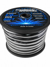 Resilient Sounds Oversized AWG 1/0 Gauge CCA Power Ground Wire 50ft Black