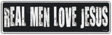 Religious Bumper Stickers: REAL MEN LOVE JESUS Religion Christ Christianity God