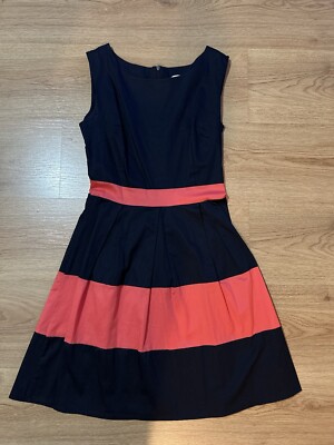 Women's Navy And Coral A Line Dress With Zipped Back By Apricot size 8 | eBay UK Women's Navy And Coral A Line Dress With Zipped Back By Apricot size 8 | eBay UK