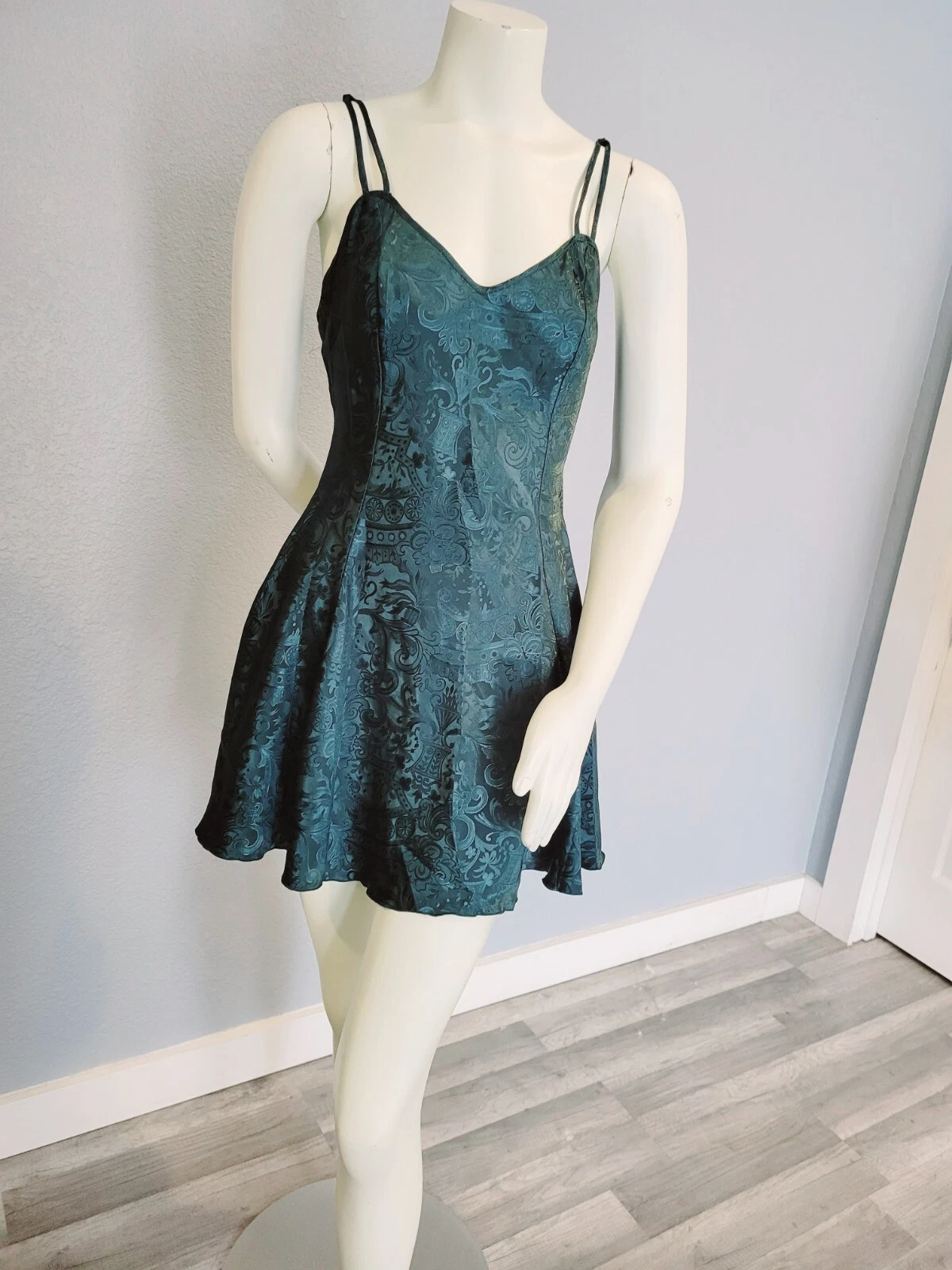 UNDERCOVER RARO ABITO CORTO SLIP VERDE BABYDOLL VICTORIA'S SECRET ETICHETTA ORO VINTAGE ANNI 90