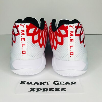 Puma MB.01 LaMelo Ball White Red Basketball Sneakers Men's
