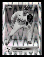 Jed Lowrie - 2022 Topps Chrome Sonic Black & White RayWave #140 Athletics