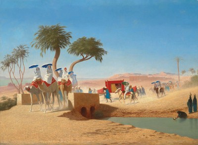Charles Th?odore Fr?re ''Empress Eug?nie visiting the Pyramids'' Blue Artwork