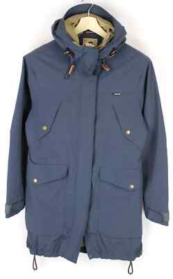 HALTI Jacket Women's US 8 Parka Hooded Lined Pockets Full Zip Mid-Length