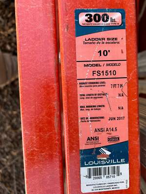 LOUISVILLE Stepladder (FS1510): 10 ft Fiberglass 300lb Load Cap. 38 lb ...