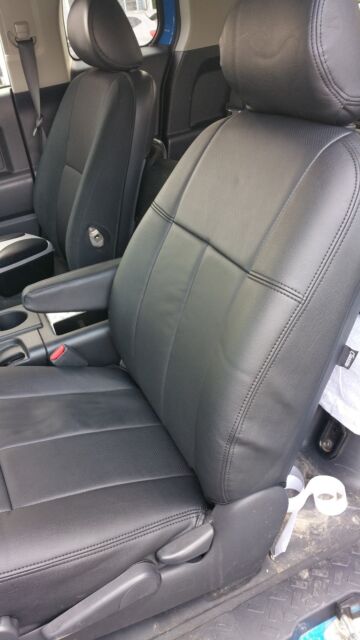 2007 2008 Toyota Fj Cruiser Black Clazzio Perforated Leather Seat Covers Kit A1 For - Fj Cruiser Leather Seat Covers