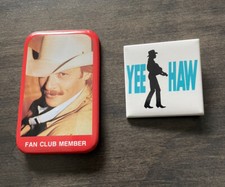 Alan Jackson Fan Club Pin Back Button Pins 1990s Country Music Lot Of 2 Pins