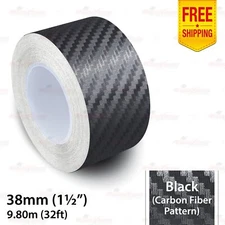 1.5" 38mm PinStriping Stripe Tape Styling Decal Vinyl Sticker CARBON FIBER BLACK
