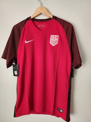 Nike 赤 サッカーシャツ サイン入り 激レア超破格！！！！ Nike Dry United States Size Large Third Stadium Soccer Jersey Red