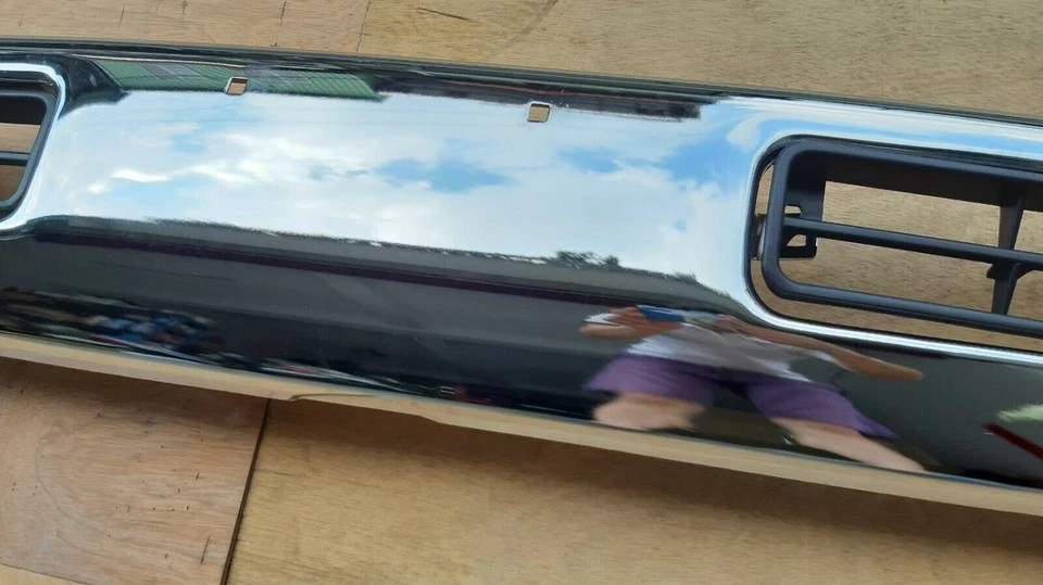 Chrome Whole Front Bumper Grille Bumper End Set For Nissan D21 Hardbody '93-'95 - Imagem 3 de 4