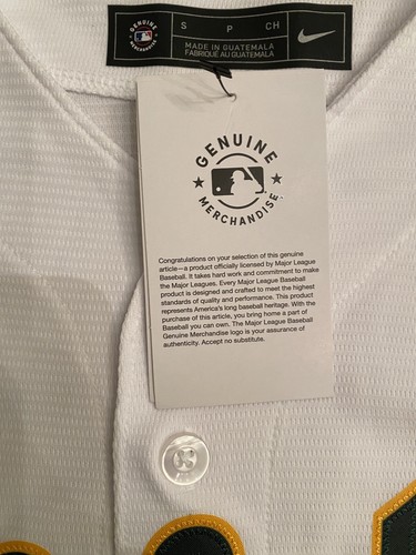 Maglietta merchandise originale Oakland A's Nike MLB #21 ""Nonna"" bianca nuova con etichette - Foto 4 di 8