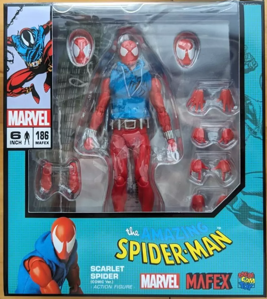 MAFEX No.186 Spider-Man SCARLET SPIDER Comic Ver. Medicom Toy Figure Japan  New