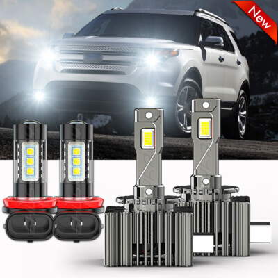 Front LED Headlight Bulb For Ford Explorer 2011-2015 Low/High Beam Fog Light 4X