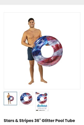 Intertube PoolCandy Stars & Stripes Glitter Pool Tube