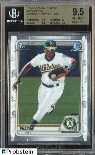 2020 Bowman Chrome Prospects Robert Puason A' s RC Rookie BGS 9.5 GEM MINT