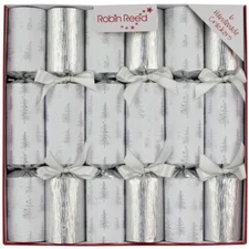 Robin Reed 62418 Silver Pine Trees Handmade Christmas Crackers, 6 x 12 Inch