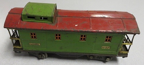 LIONEL LINES #517 Standard Gauge Pre-War Caboose Green/Red - Picture 1 of 5