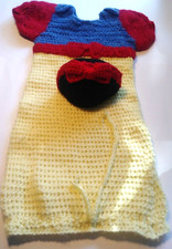 Baby Bunting Hat Crochet Snow White Yellow Handmade Photo Op Princess 0-3 months